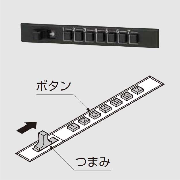 プッシュ錠の例